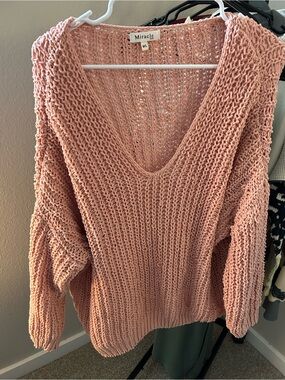 Miracle USA V-neck Chenille Pullover Sweater